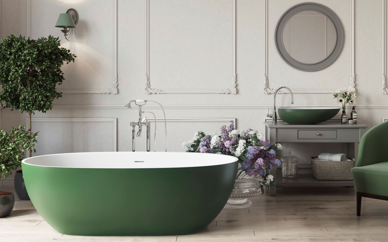 Aquatica Corelia Moss Green Wht Freestanding Solid Surface Bathtub01